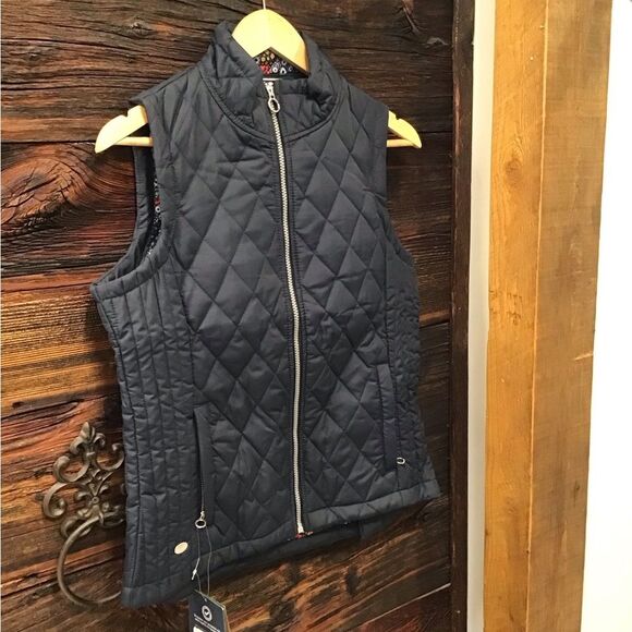Regatta Charna Quilted Vest Womens Size S Navy Floral Insulated Bodywarmer Gorp - Picture 13 of 16